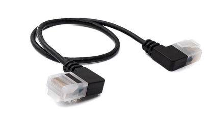 SYSTEM-S LAN Kabel 25 cm RJ45 8P8C STP Cat6 Stecker zu Stecker Winkel Adapter Schwarz