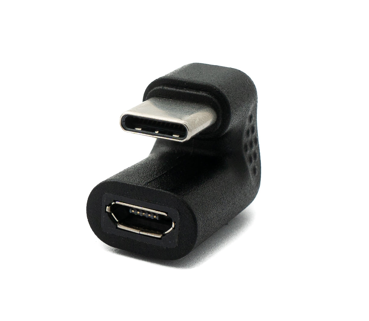 SYSTEM-S USB 3.1 U Turn 180° Adaptateur Type C Mâle vers 2.0 Micro B Femelle Câble en Noir