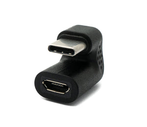 SYSTEM-S USB 3.1 U Turn 180° Adaptador Tipo C Macho a 2.0 Micro B Hembra Cable en Negro