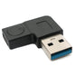 SYSTEM-S USB 3.1 Adapter Typ C Buchse zu 3.0 Typ A Stecker Winkel Kabel in Schwarz