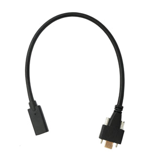 Cable USB 3.1 30cm Tipo C Adaptador de Tornillo Macho a Hembra en Negro