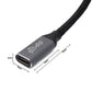 Cable SYSTEM-S USB 3.1 Gen 2 100W 25 cm Adaptador trenzado Tipo C macho a hembra en color negro