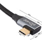 SYSTEM-S USB 3.1 Gen 2 100W Kabel 2 m Typ C Stecker zu Stecker Winkel geflochten Adapter in Schwarz