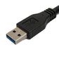 SYSTEM-S USB 3.0 Kabel 2 m Micro B Stecker zu Typ A Stecker Schraube Adapter in Schwarz