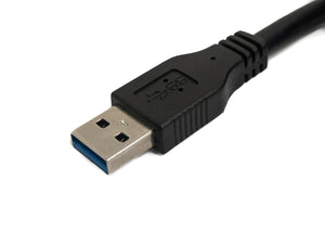 USB 3.0 cable 2 m Micro B male to Type A male screw adapter in black