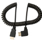 SYSTEM-S HDMI 1.4 Kabel 2 m Standard Stecker zu Stecker Spirale Winkel in Schwarz
