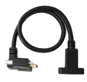 SYSTEM-S USB 3.1 Gen 2 100W Kabel 30 cm Typ C Stecker zu Buchse Schraube Winkel Adapter
