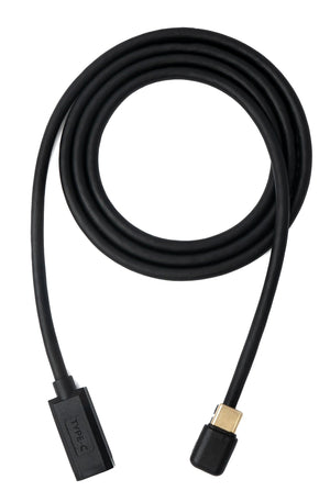 SYSTEM-S USB 3.1 U Turn 100 cm Kabel Typ C Stecker zu Buchse 360° Winkel in Schwarz