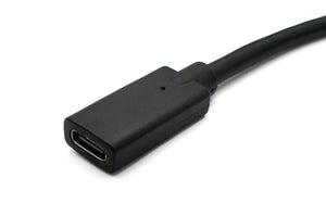 SYSTEM-S USB 3.1 cable 60 cm type C male to female screw angle adapter in black