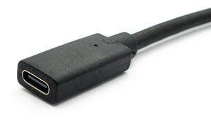 SYSTEM-S USB 3.1 Kabel 60 cm Typ C Stecker zu Buchse Schraube Adapter in Schwarz