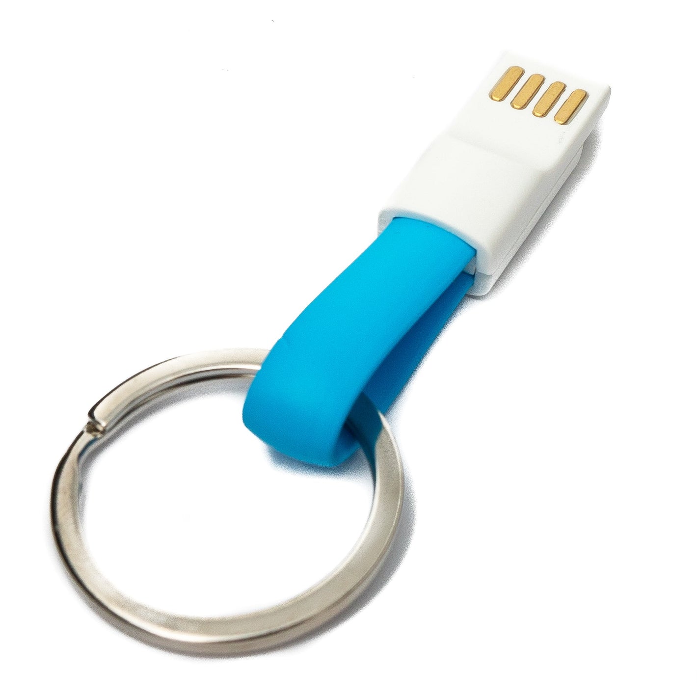 SYSTEM-S USB 3.1 key chain cable 10cm Type C plug to 2.0 Type A plug in blue