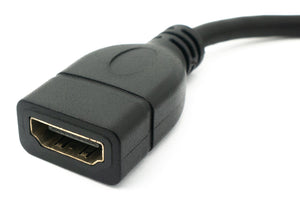 Cavo HDMI 1.4 da 20 cm femmina a micro maschio adattatore angolare in nero