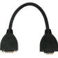SYSTEM-S HDMI 1.4 Kabel 23 cm Typ A Buchse zu Buchse Schraube in Schwarz