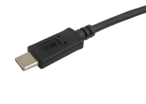 USB 3.1 cable 1 m Type C male to Type A male angle adapter in black