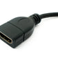 Câble HDMI 1.4 20 cm femelle vers micro mâle adaptateur angle en noir