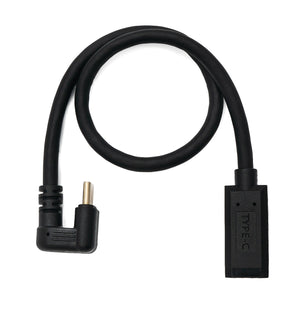 SYSTEM-S USB 3.1 U Turn 30 cm cable type C male to female 360° angle in black