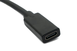 SYSTEM-S USB 3.1 cable 100 cm type C male to female screw angle adapter in black