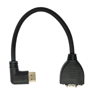 Cavo HDMI 1.4 da 25 cm tipo A adattatore maschio-maschio con angolo di vite in nero