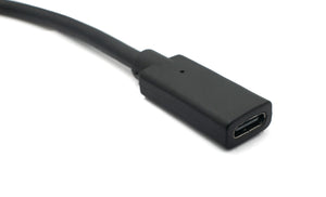 SYSTEM-S USB 3.1 cable 100 cm type C male to female screw adapter in black