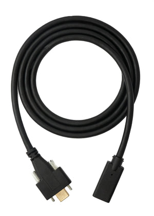 SYSTEM-S USB 3.1 cable 100 cm type C male to female screw adapter in black