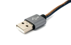 Cable USB 3.1 2 m Tipo C macho a 2.0 Tipo A macho trenzado en azul denim