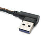 SYSTEM-S USB 3.1 Kabel 100cm Typ C Stecker zu 3.0 Typ A Stecker geflochten Winkel Schwarz