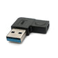 SYSTEM-S USB 3.1 Adapter Typ C Buchse zu 3.0 Typ A Stecker Winkel Kabel in Schwarz