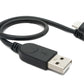 SYSTEM-S USB 2.0 Kabel 30 cm Micro B Stecker zu Typ A Stecker 180° Winkel Schwarz