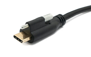 SYSTEM-S USB 3.1 Kabel 100 cm Typ C Stecker zu Buchse Schraube Adapter in Schwarz