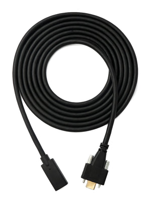 SYSTEM-S USB 3.1 Kabel 2 m Typ C Stecker zu Buchse Schraube Adapter in Schwarz