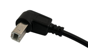 SYSTEM-S USB 2.0 Kabel 100 cm Typ B Stecker zu A Stecker Winkel Adapter in Schwarz