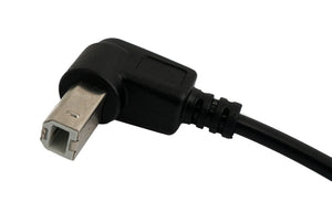 SYSTEM-S USB 2.0 cable 100 cm type B male to A male angle adapter in black