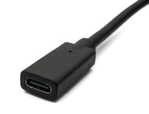 SYSTEM-S USB 3.1 cable 2 m type C male to female screw adapter in black