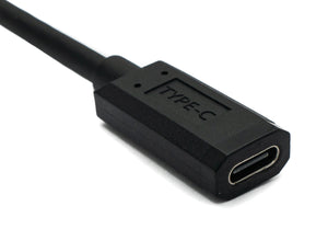 SYSTEM-S USB 3.1 U Turn 60 cm cable type C male to female 360° angle in black