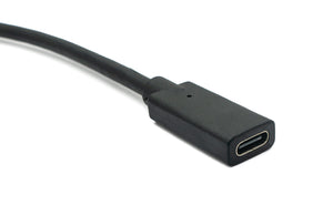 SYSTEM-S USB 3.1 Kabel 200 cm Typ C Stecker zu Buchse Schraube Winkel Adapter in Schwarz