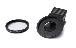 SYSTEM-S Star Filter 4 Point 37 mm Star Light Lens with Clip for Smartphones in Black