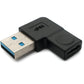SYSTEM-S USB 3.1 Adapter Typ C Buchse zu 3.0 Typ A Stecker Winkel Kabel in Schwarz