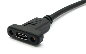 SYSTEM-S USB 3.1 cable 2 m type C male to female screw adapter in black