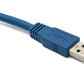 SYSTEM-S USB 3.0 Kabel 1,8 m Typ B Stecker zu Typ A Stecker Winkel in Blau