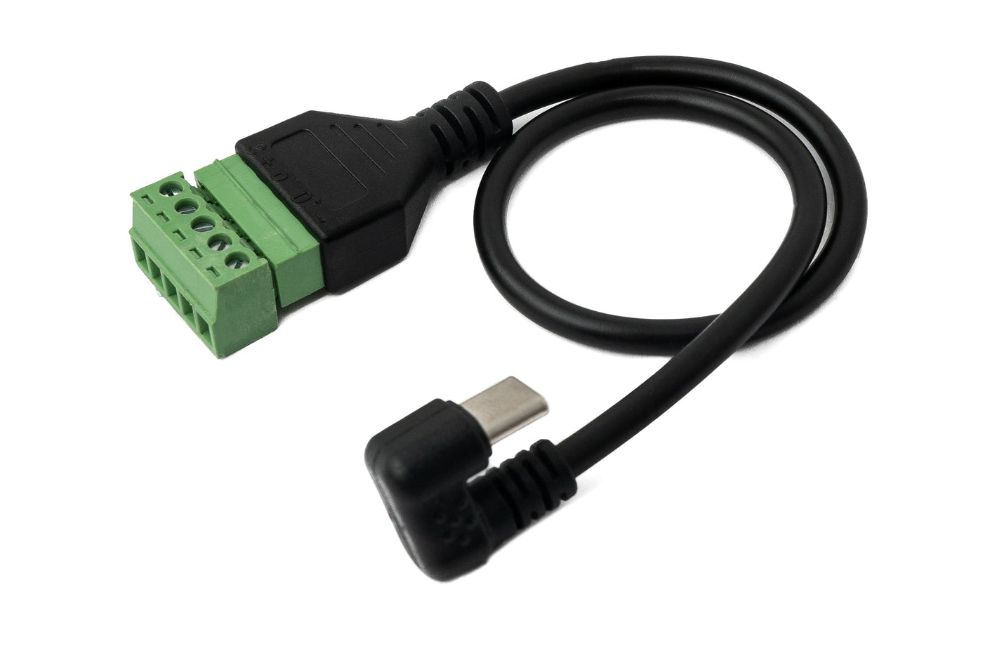 SYSTEM-S USB 3.1 Kabel 30 cm Typ C Stecker zu 5 polig Leiterstecker 180° Winkel Schwarz