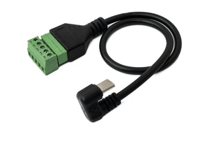 Cable USB 3.1 SYSTEM-S de 30 cm, conector tipo C a conector conductor de 5 pines, ángulo de 180°, negro