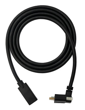 SYSTEM-S USB 3.1 Gen 2 100W Kabel 100 cm Typ C Stecker zu Buchse Schraube Winkel Adapter