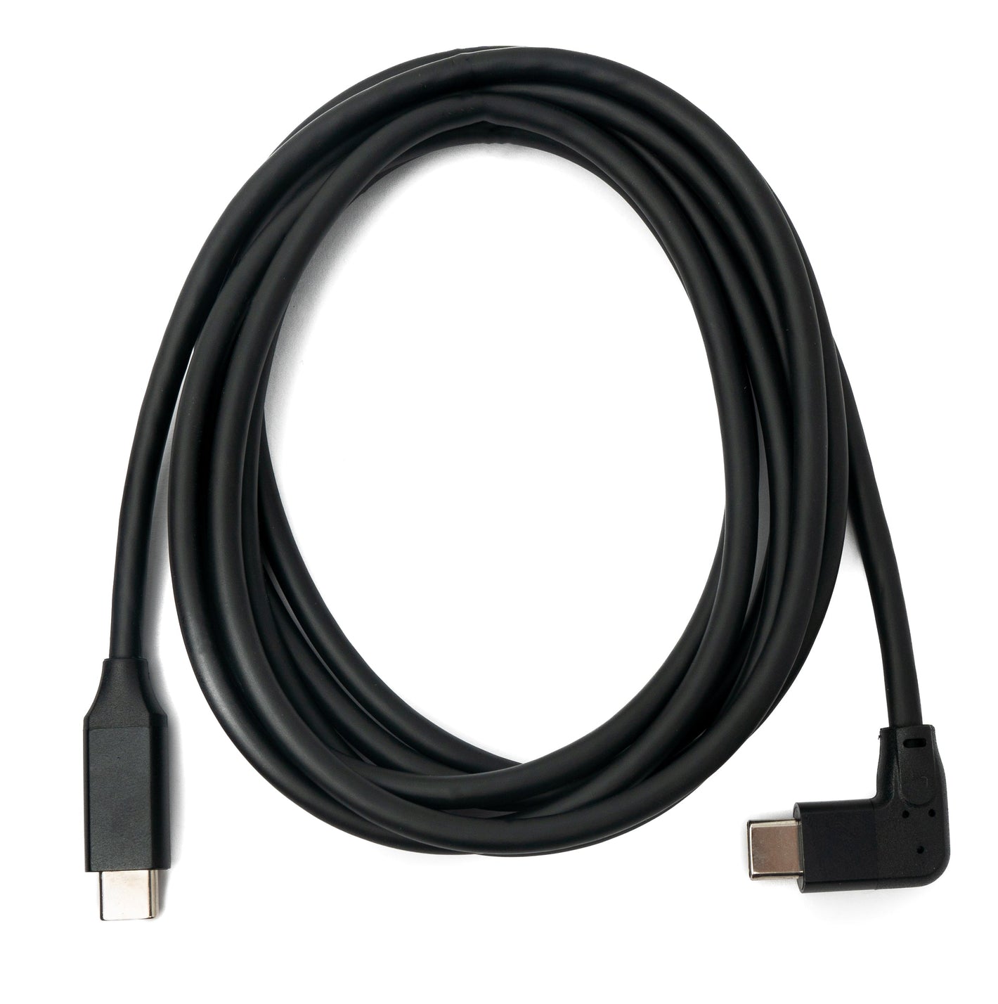 SYSTEM-S USB 3.1 Kabel 2 m Typ C Stecker zu Stecker Winkel Adapter in Schwarz