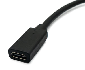 Cable USB 3.1 30cm Tipo C Adaptador de Tornillo Macho a Hembra en Negro