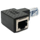 SYSTEM-S LAN Adapter RJ45 Stecker zu Buchse Winkel Ethernetadapter Kabel in Schwarz