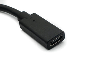 Cable USB 3.1 de 30 cm Tipo C Adaptador de ángulo de tornillo macho a hembra en negro