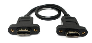 Cavo HDMI 30 cm 1,4 adattatore femmina-femmina a vite in nero