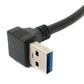 Cable USB 3.0 25cm Micro B Macho a A Macho Adaptador de Ángulo de Tornillo Negro