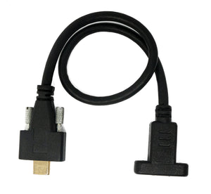 SYSTEM-S USB 3.1 Gen 2 cable 30 cm type C male to female screw adapter in black