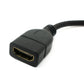SYSTEM-S HDMI 1.4 Kabel 20 cm Buchse zu Micro Stecker Adapter Winkel in Schwarz